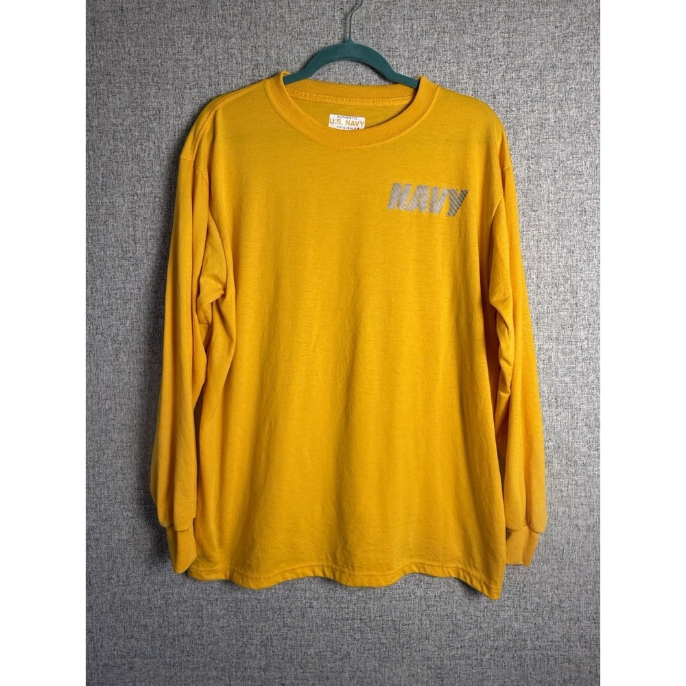 MJ Soffe Apparel Authentic U.S. Navy Originals Long Sleeve Yellow T-Shirt MEDIUM